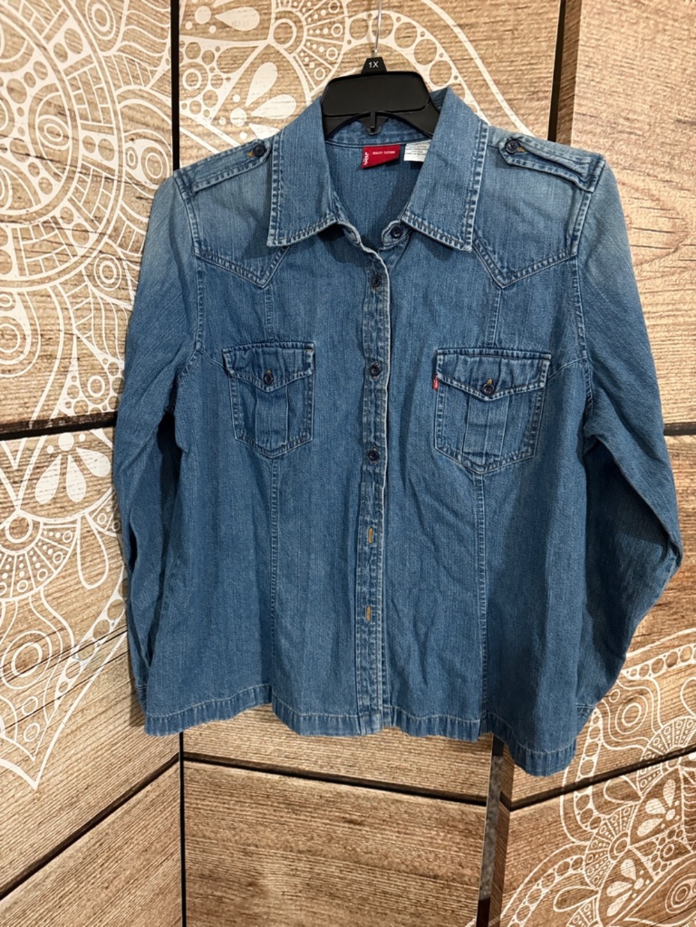 Levi's Blue Denim Western Button-Up Shirt
